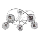 5 Light Semi Flush Polished Chrome Smoked Glass