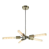ONI0575 5 Light Pendant Antique Brass Matt Black