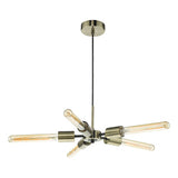 5 Light Pendant Antique Brass Matt Black