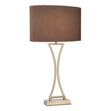 OPO4175 Wavy Table Lamp Antique Brass With Brown Shade