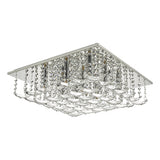 9 Light Flush Polished Chrome & Crystal