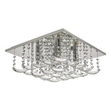 5 Light Flush Polished Chrome & Crystal