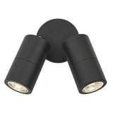 ORT0922 Outdoor 2 Light Wall Spotlight Matt Black Ip65