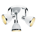 OSA762 3 Light Plate Spotlight White Polished Chrome