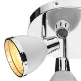 3 Light Plate Spotlight White Polished Chrome
