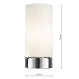 Touch Table Lamp Polished Chrome Opal Glass (Multipack)
