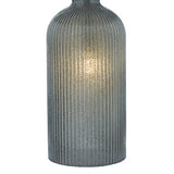 Dual Light Table Lamp Grey Glass With Shade