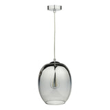 1 Light Pendant Silver Glass
