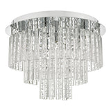 Bathroom 5 Light Flush Polished Chrome Glass Ip44