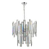 6 Light Pendant Polished Chrome Clear Crystal