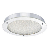 Large Flush Bathroom Polished Chrome Crystal Light Led Ip44