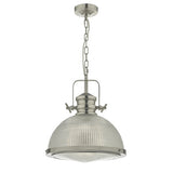 PEY0146 1 Light Pendant Satin Nickel And Textured Glass