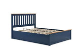 Double Ottoman Bed Navy Blue