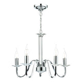 PIQ0550 5 Light Polished Chrome Clear Crystal Detail