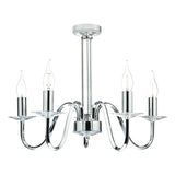 5 Light Polished Chrome Clear Crystal Detail