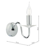 Wall Light Polished Chrome Crystal