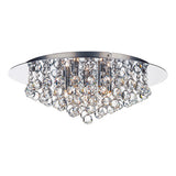 PLU5450 5 Light Flush Polished Chrome Crystal Glass Droppers