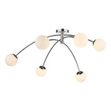 PUG6450 6Lt Semi Flush Polished Chrome Opal Glass