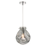 QUI0110 Pendant Polished Chrome & Smoked Glass