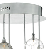 6Lt Semi Flush Polished Chrome With Smoked & Clear Glass