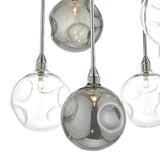 6Lt Semi Flush Polished Chrome With Smoked & Clear Glass