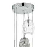 6 Light Cluster Pendant Smoked & Clear Glass
