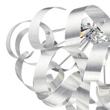 5 Light Flush Brushed Aluminium 60Cm