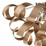 5 Light Flush Brushed Copper 60Cm