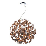 RAW1364 9 Light Ribbon Pendant Brushed Copper