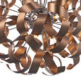 9 Light Ribbon Pendant Brushed Copper