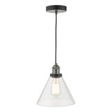 RAY0138 1 Light Single Pendant Antique Nickel Clear Glass