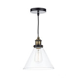 RAY0175 1 Light Pendant Antique Brass Clear