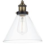 1 Light Pendant Antique Brass Clear