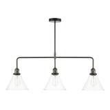 RAY0338 3 Light Bar Pendant Antique Nickel Clear Glass