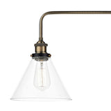3 Light Bar Pendant Antique Brass Clear
