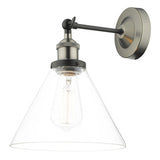 RAY0738 Single Wall Light Antique Nickel Clear Glass