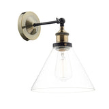 RAY0775 1 Light Wall Bracket Antique Brass Clear