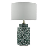 Table Lamp Green Print Base Only