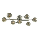 REY3450-01 7 Light Semi Flush Polished Chrome With Smoked Glass