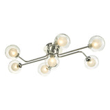7 Light Semi Flush Polished Chrome With Clear/Opal Glass