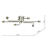 7Lt Semi Flush Polished Chrome Frame Only
