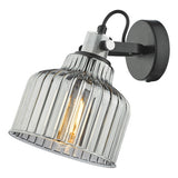 RHO0710 Wall Light Polished Chrome Smoked Glass