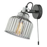 Wall Light Polished Chrome Smoked Glass