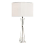 RIS4208 2 Light Table Lamp Crystal & Polished Nickel With Shade