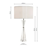 2 Light Table Lamp Crystal & Polished Nickel With Shade