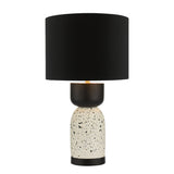 ROJ4255 Table Lamp Terrazzo & Black With Shade
