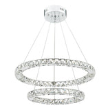 ROM2550 2 Tier Pendant Polished Chrome Crystal Led
