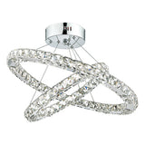 2 Tier Pendant Polished Chrome Crystal Led