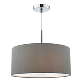 RON1039 3Lt Pendant With Slate Grey Shade And Diffuser 40Cm