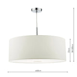 3 Light Pendant 60Cm White